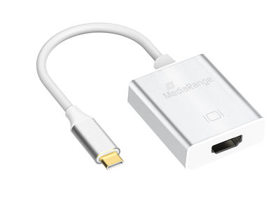 MediaRange USB Type-C 3.1 auf HDMI converter, silver