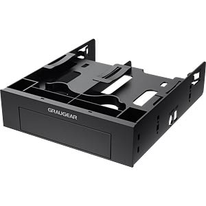 GRAUGEAR montagekader voor 2x 2,5 & 3,5 HDD/SSD in 5,25