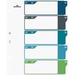 DURABLE Register A4 + 5tlg. 1-5 farbige Taben+trans. Formbl.