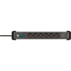 stekkerdoos stekker omlijsting Premium-ALU-Line 6fach 3m USB