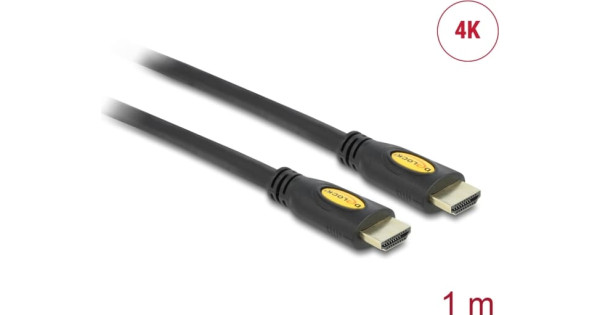 DELOCK HDMI Kabel Ethernet A -> A St/St 1.00m 4K Gold