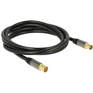 DELOCK Antennekabel IEC -> IEC St/Bu 2.00m zwart