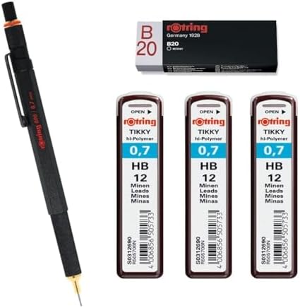 ROTRING vulpotlood 800 zwart 0,7 Geschenkbox