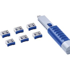 SmartKeeper Basic USB-A Port Blocker dunkelblau 6 Stk.+Key