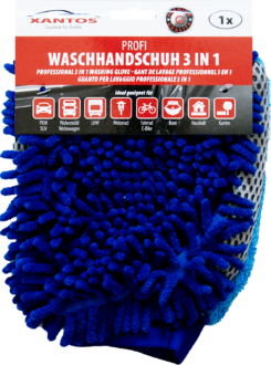 XANTOS Chenille-Waschhandschuh 3in1