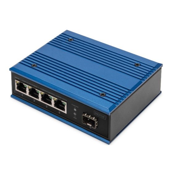 DIGITUS Switch Ind. 4-Port Gigabit 30W PoE Unmanaged blauw