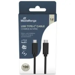 MediaRange USB-C Lade-/gegevenskabel USB 3.1 10Gbit/s 1,2m zwart