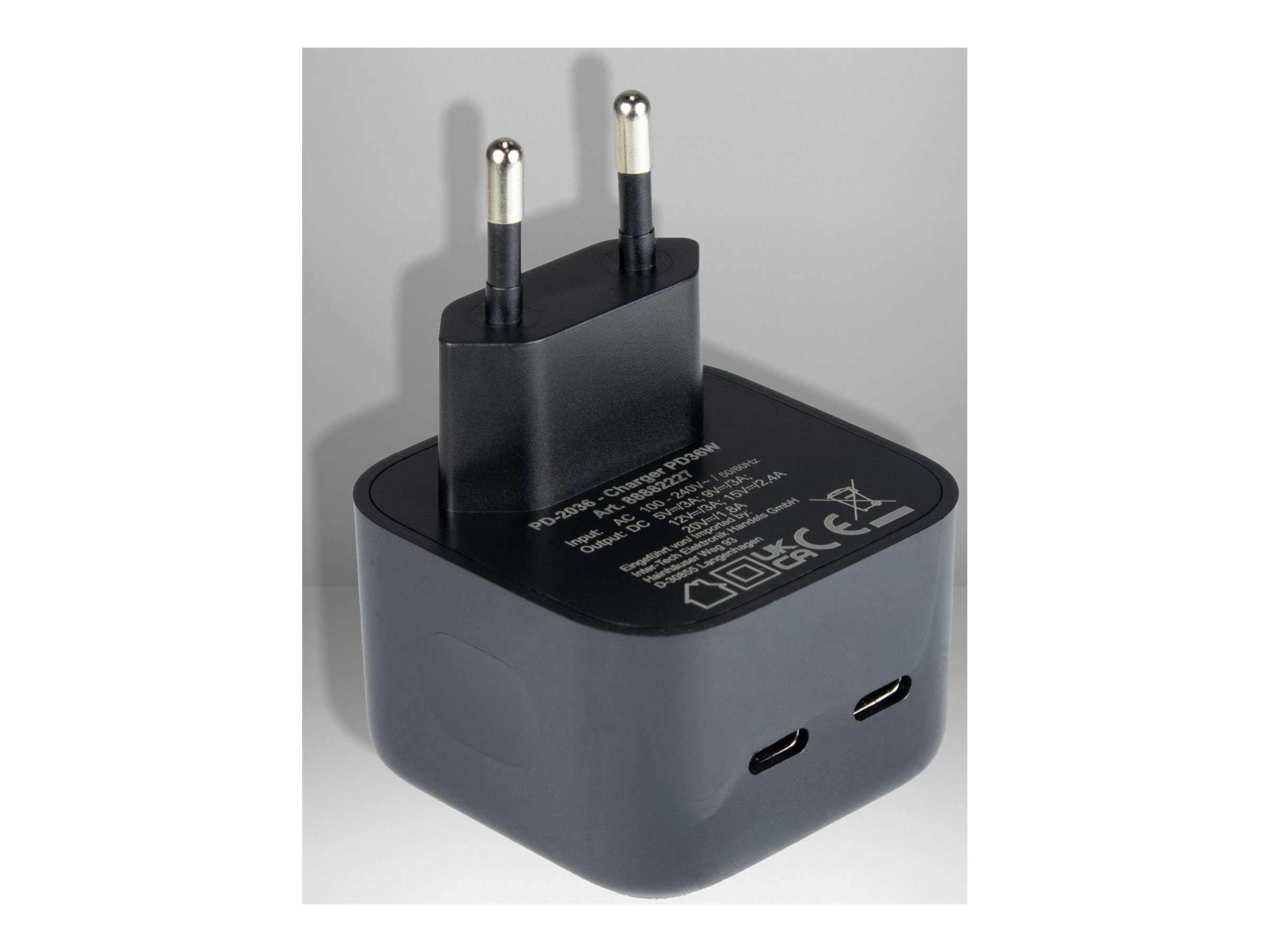 Inter-Tech PD-Charger USB C,PSU PD-2036, PD 36W, zwart