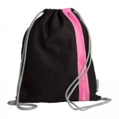 PAGNA Turnbeutel Go zwart/dunkelrosa Zipper 46x36cm