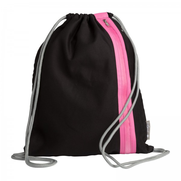 PAGNA Turnbeutel Go zwart/dunkelrosa Zipper 46x36cm