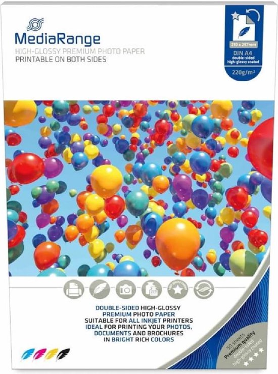 MediaRange Fotopapier Hoogglans 210x297mm 220g 50 Pag.