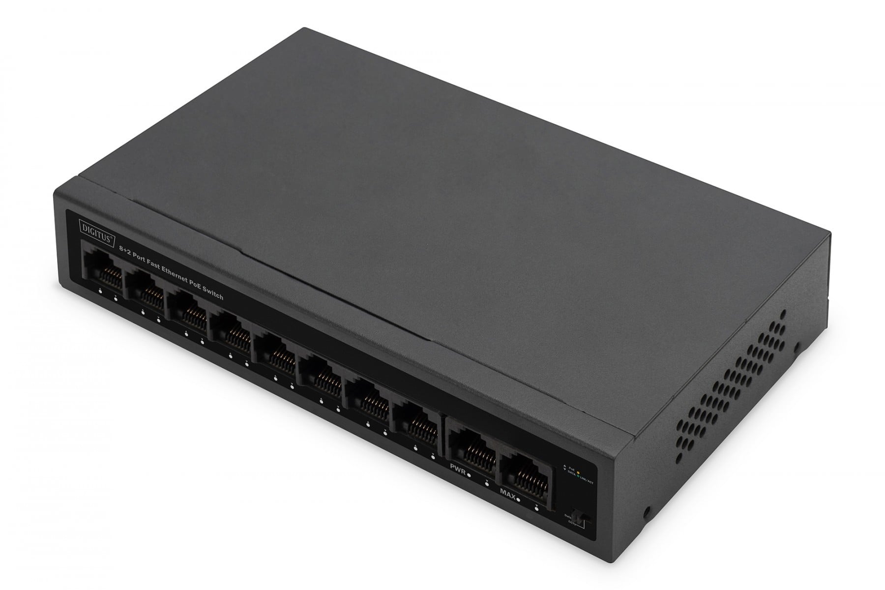 DIGITUS Switch 8+2Port 10/100 30W FE PoE Unmanaged zwart