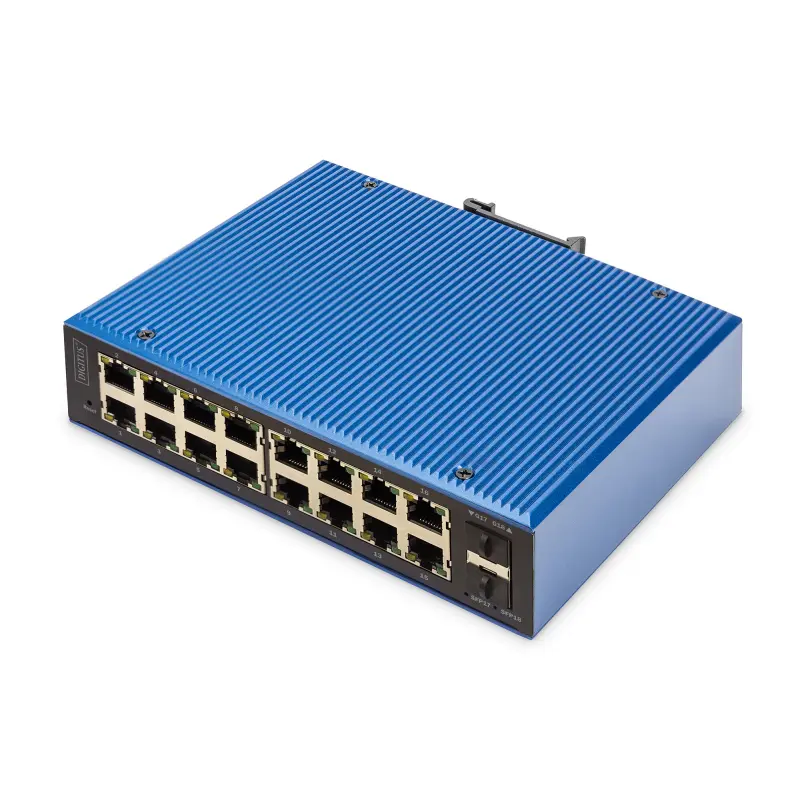 DIGITUS Switch 16+2-Port L2 managed Gigabit Ethernet PoE