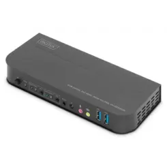DIGITUS KVM-Switch, 2-Port, HDMI 4K, metale behuizing