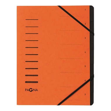 PAGNA Ordnungsmappe 7 Fächer 1-7 oranje