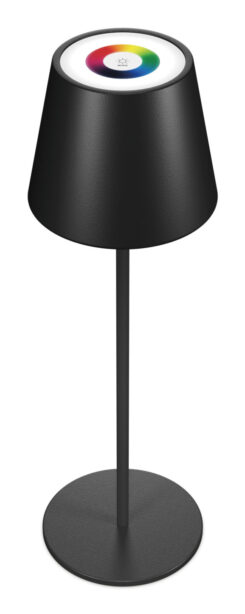 RealPower LED-RGB Tischlampe Dimbaar met accu,zwart