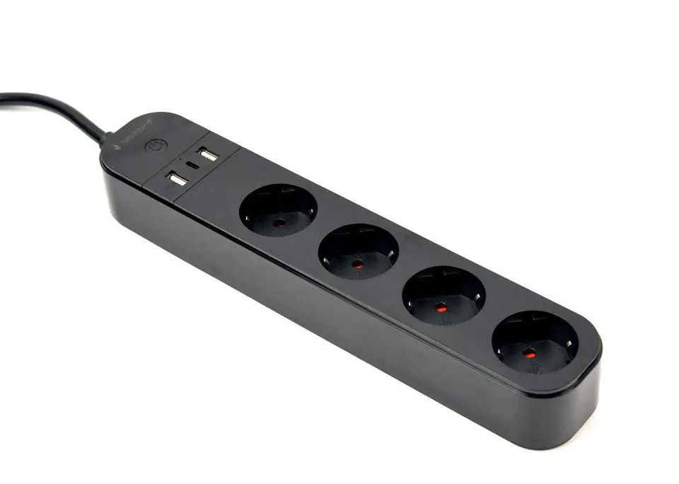 gembird Smart Home stekker omlijsting 4Fach, m.USB-Charge zwart