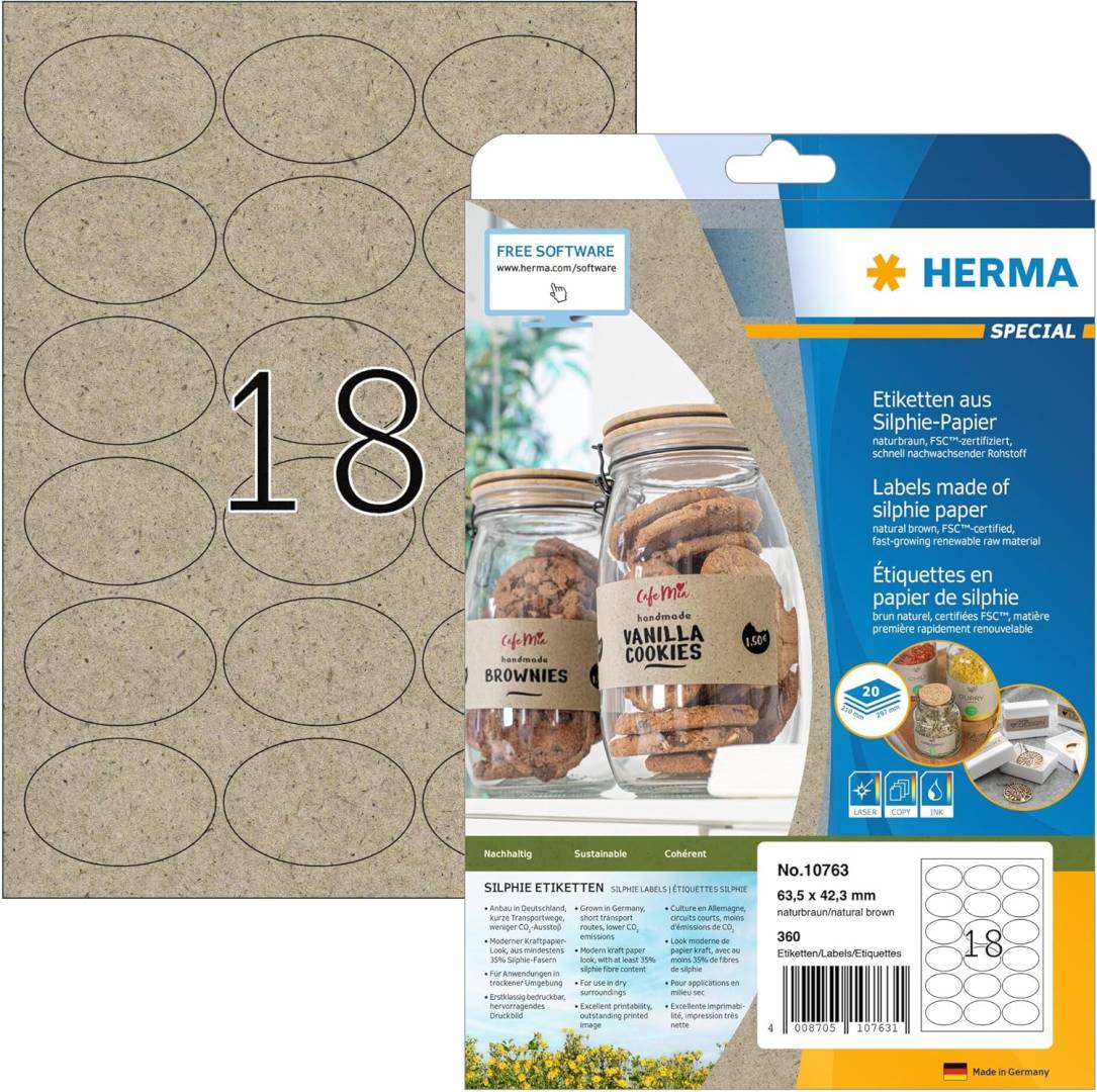 HERMA Etiketten Silphie A4 20 Pag. 63.5x42.3 Oval