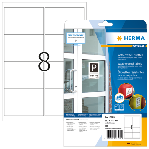 HERMA Wetterfeste Imprägn.Etik.A4 20 Pag. 99.1x67.7