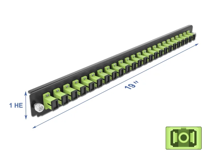 DELOCK 19 LWL Spleißbox 24 Port SC Simplex lindgrün