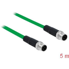 DELOCK netwerkkabel M12 4 Pin D-kodiert ST zu ST TPU 5 m