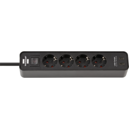 stekkerdoos stekker omlijsting Ecolor 4 wegs USB C 15.5 ws/zwart.