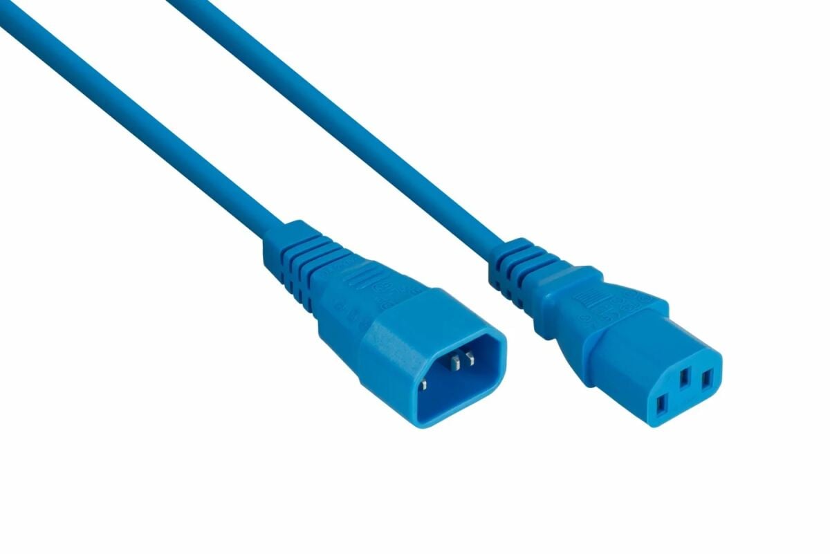 kabelmeister stroomverlengkabel C14 an C14 blauw 5m