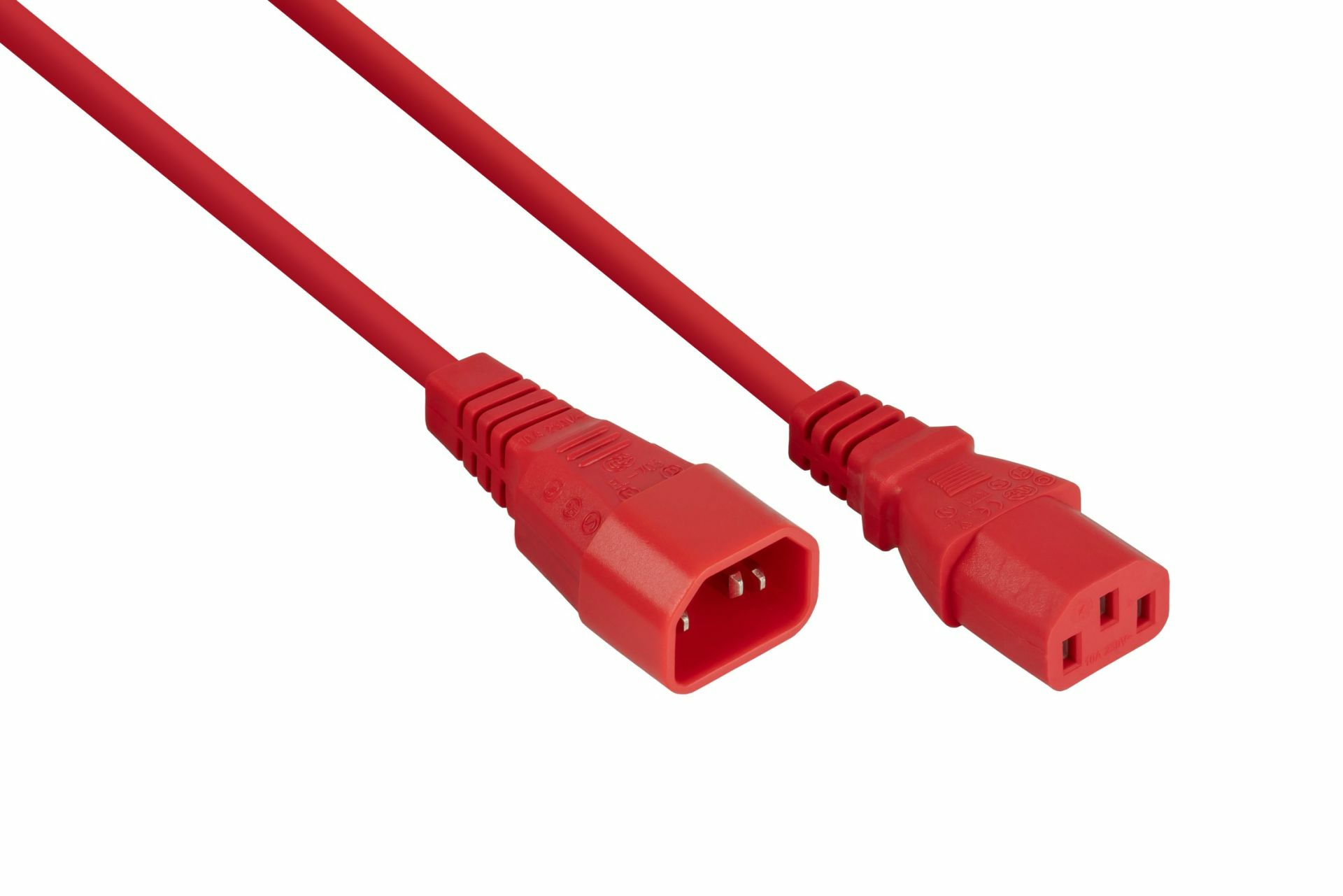 kabelmeister stroomverlengkabel C14 an C13 buchse rood 1m