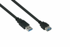 kabelmeister USB3.0 Verläng. A St.-A Bu. UL zwart 2m