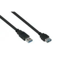 kabelmeister USB3.0 Verläng. A St.-A Bu. UL zwart 5m