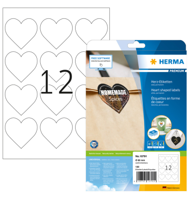 HERMA Premium Etiketten in Herzform 60x60 1Stk