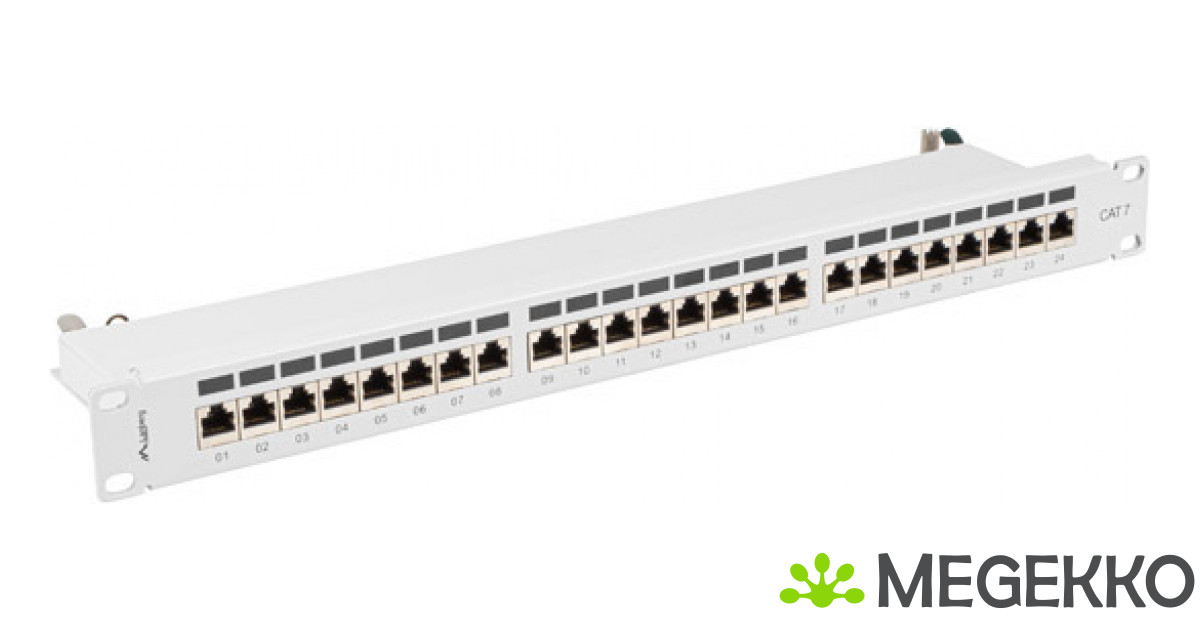 Lanberg Patchpanel 24-Port 1U 19 Cat. 7 FTP afgeschermd grijs