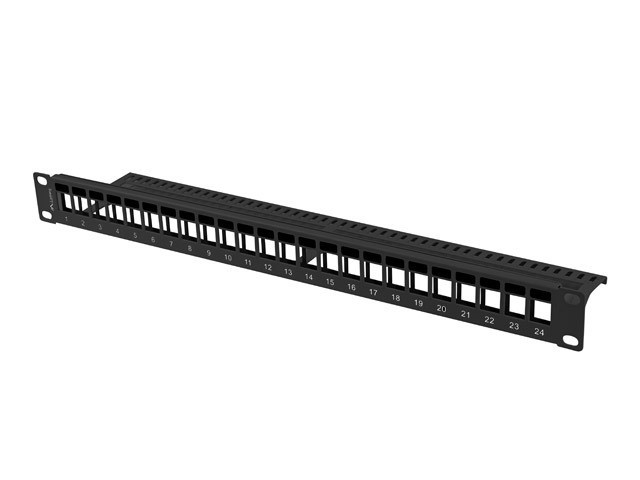 Lanberg Patchpanel Blank 24-Port 1U voor Keystone zwart