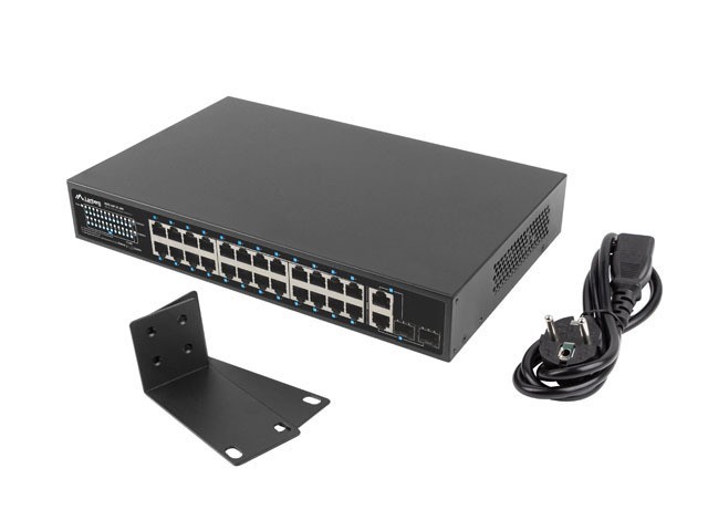 Lanberg Switch 24X 100MB DSP+/2X Combo Rack 19 360W V2