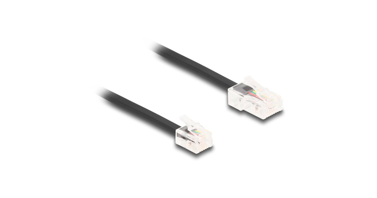 DELOCK Telefonkabel RJ45 stekker zu RJ11 stekker zwart. 3m