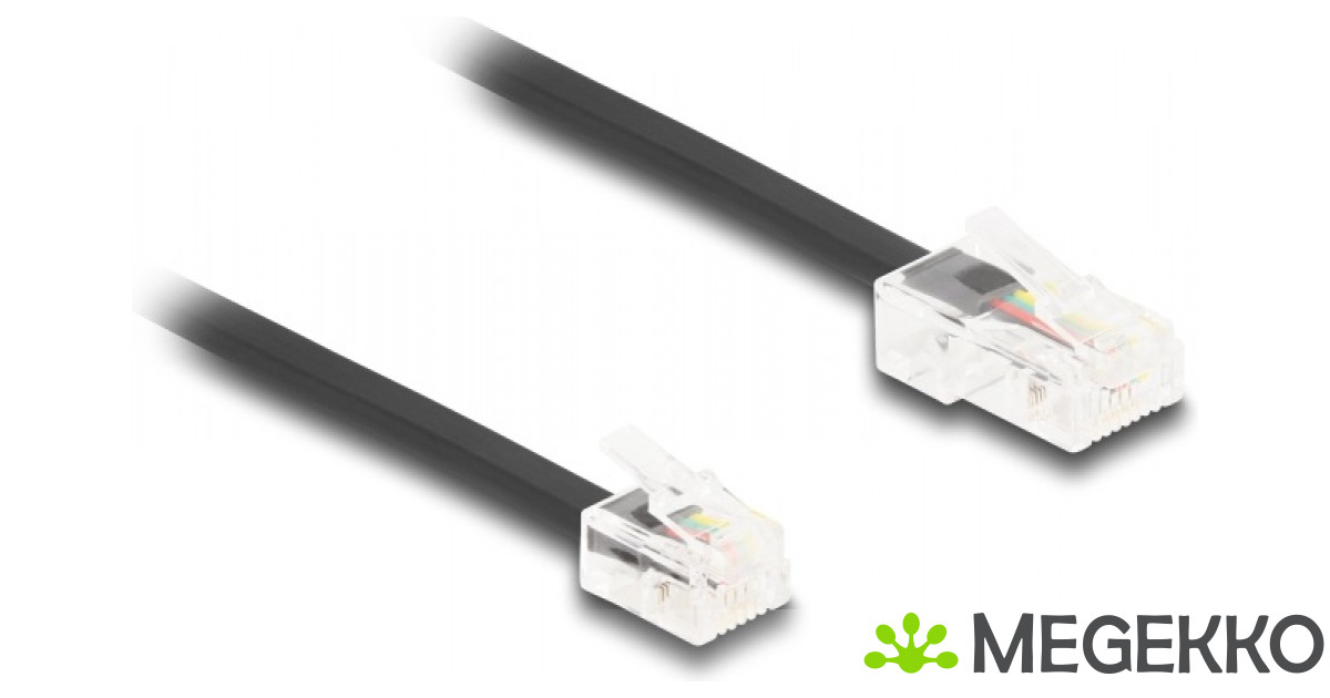 DELOCK Telefonkabel RJ45 stekker zu RJ11 stekker zwart. 2m