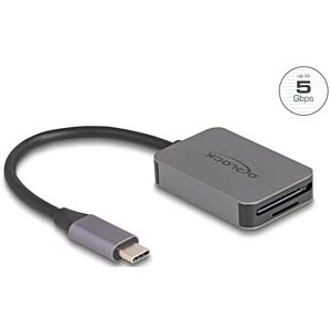 DELOCK USB Type-C Card Reader im Aluminium Gehuse voor SD oä.