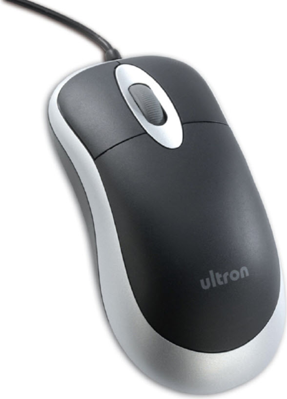 Ultron muis UM-100 basic optical schwarz/silber USB retail