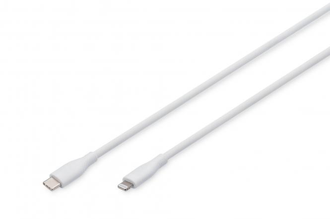 DIGITUS USB 2.0 Kabel Type C-Lightning Silicon 2m weiß