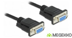 DELOCK Kabel Serieel Nullmodem D-Sub9 10 m Bu met St-Behuizing