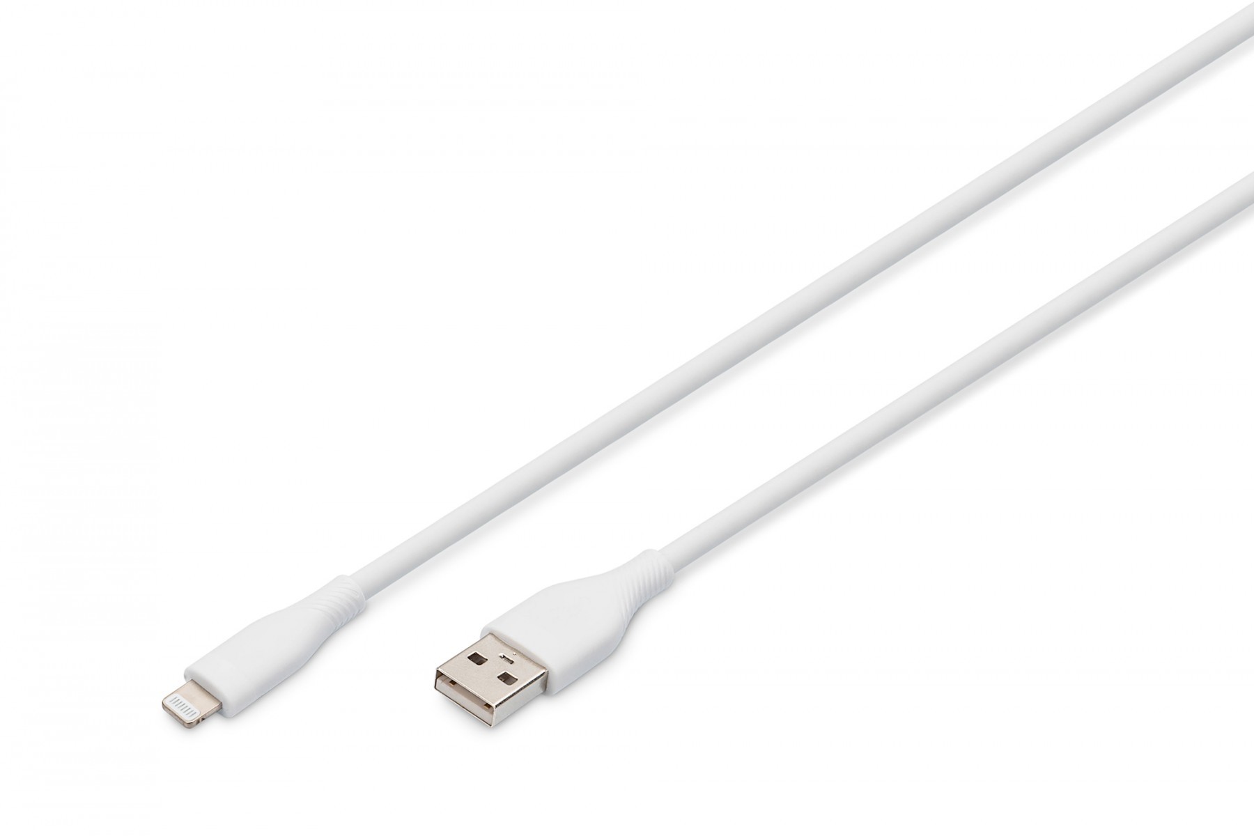 DIGITUS USB 2.0 Kabel Type A-Lightning Silicon 2m MFI weiß