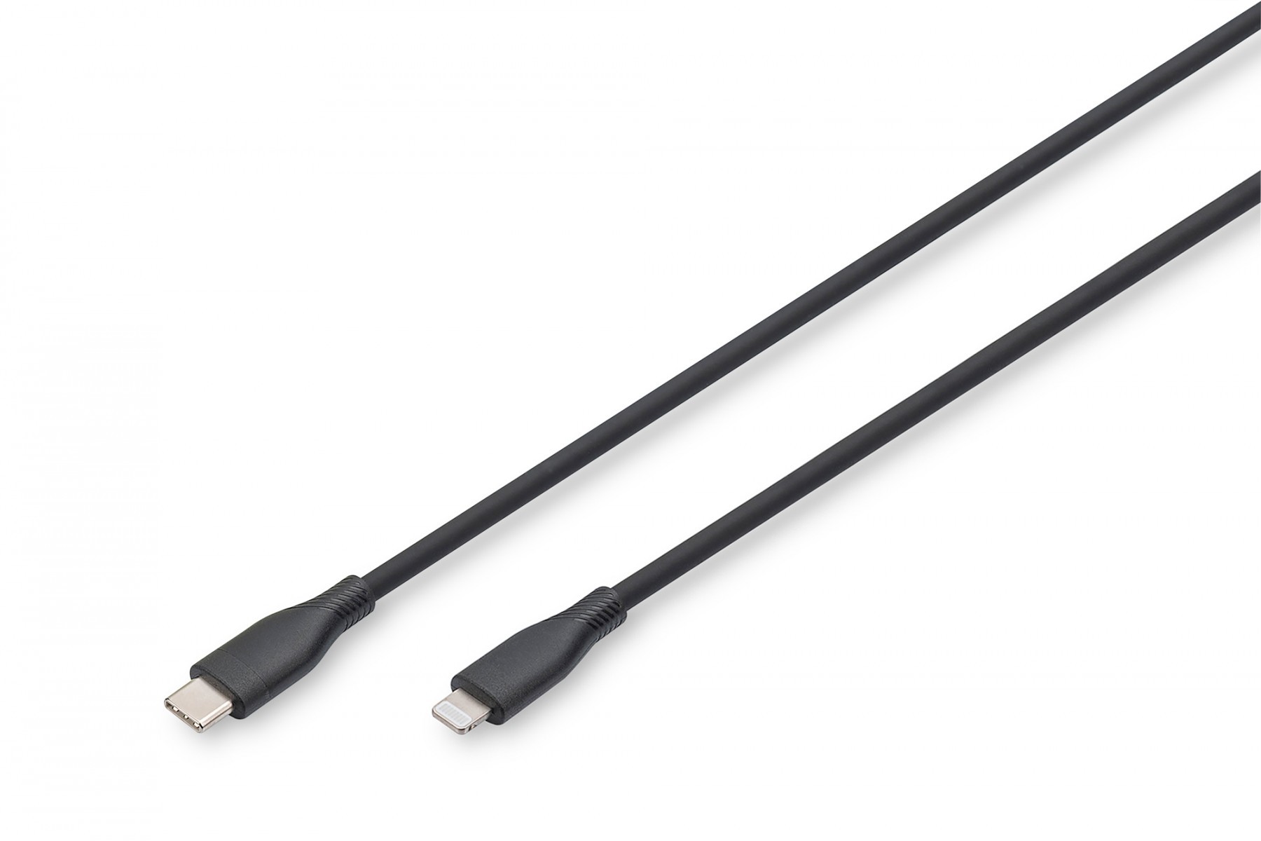 DIGITUS USB 2.0 Kabel Type C-Lightning Silicon 0,5m MFI zwart