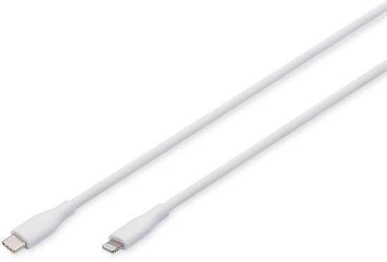 DIGITUS USB 2.0 Kabel Type C-Lightning Silicon 1m MFI weiß