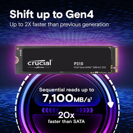 SSD 1TB Crucial M.2 (2280) P310 NVMe PCIe Gen4 intern retail