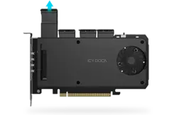 Icy Dock Adapter 4 x M.2 NVMe SSD Mobile Rack Adapter Card f