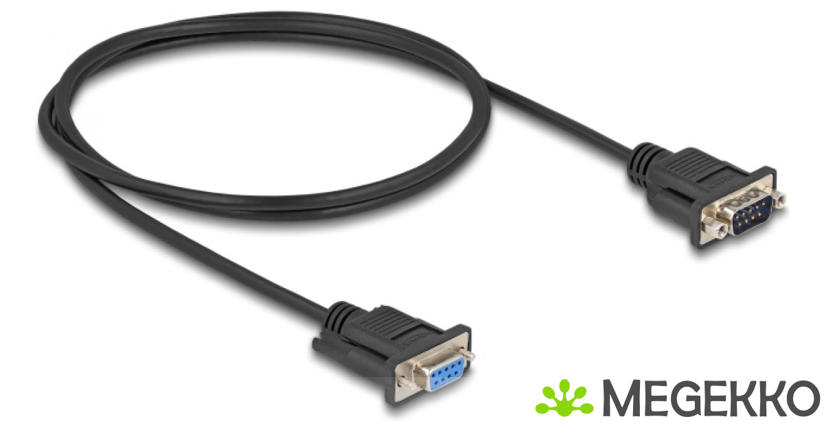 DELOCK Kabel Serieel D-Sub9 1m St/Bu met schmalem St-Behuizing