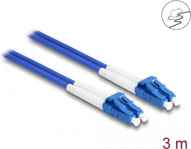 DELOCK LWL Kabel met Metallarmierung LC Duplex Singlemode 3m