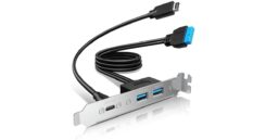 GRAUGEAR Multi PCI Blende 1x USB-C, 2x USB-A