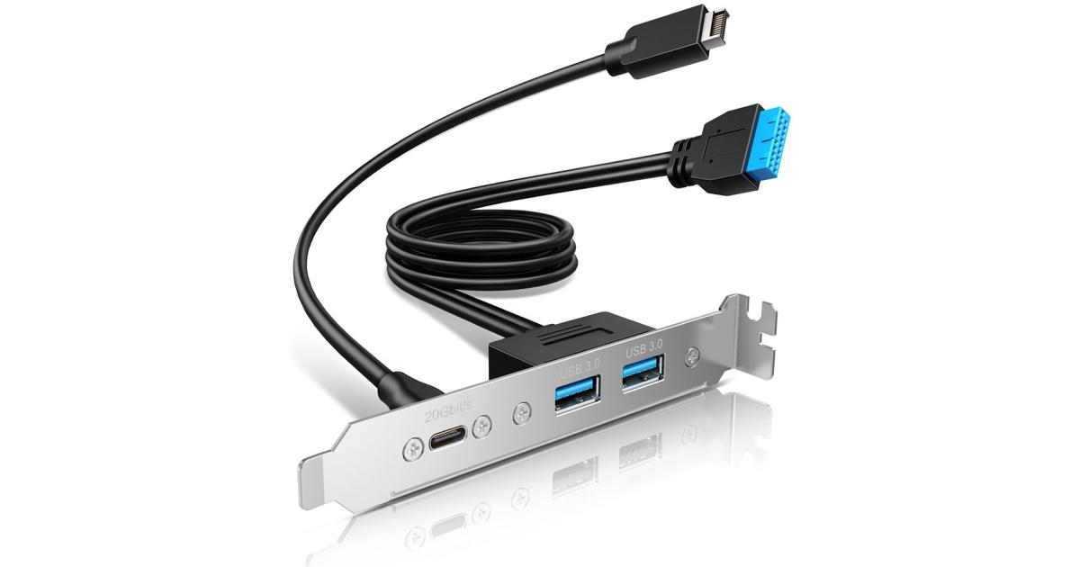 GRAUGEAR Multi PCI Blende 1x USB-C, 2x USB-A