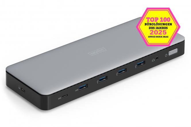 DIGITUS Docking USB-C->HDMI,DP,USBA,USBC,RJ45,DC,Audio silbe